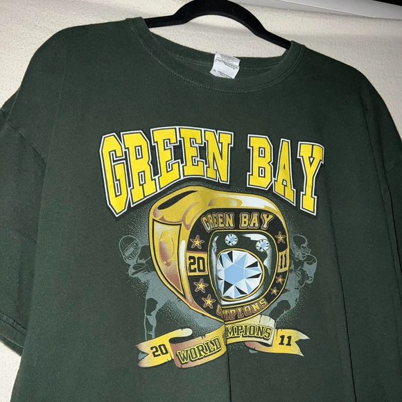 Green Bay Packers Graphic T-Shirt Super Bowl Champions Ring 2011 NFL Size XL - Picture 3 of 6